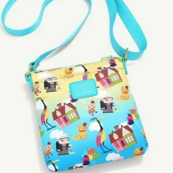 Loungefly Disney Pixar Up Crossbody Characters Double Zipper Pocket Bag - Picture 2 of 3